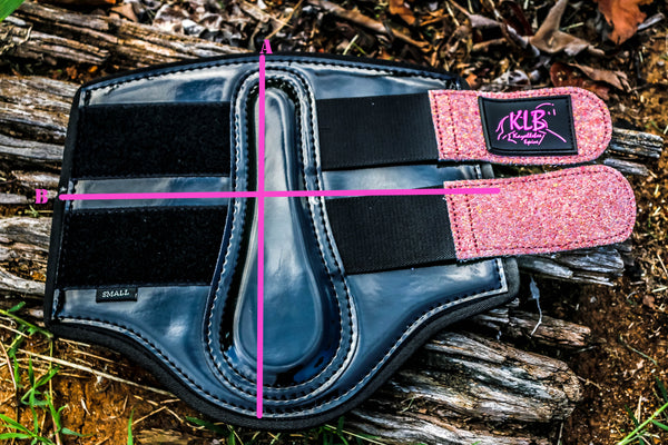 Tendon boots Neoprene black &  pink glitter