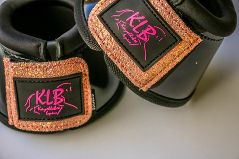 Bell boots Neoprene black with pink glitter